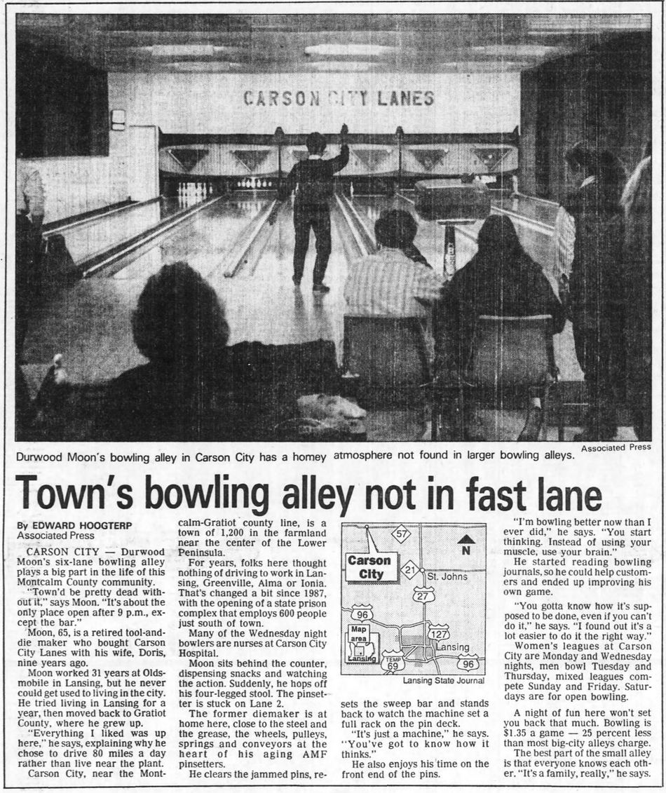 Carson City Lanes - Dec 1989 Feature Article